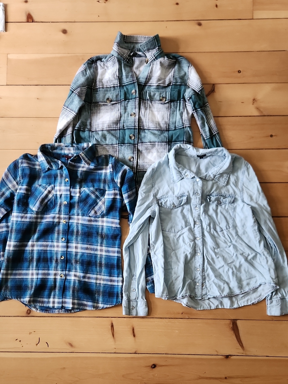 Lot Of 3 Canyon Creek & Sonoma Button-Down Shirts Size Small & Med.